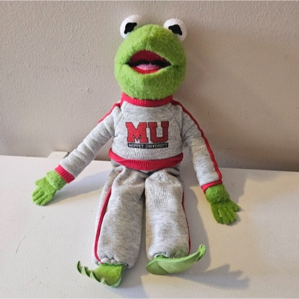 Vintage 1980's Kermit the Frog Muppet University Plush Toy